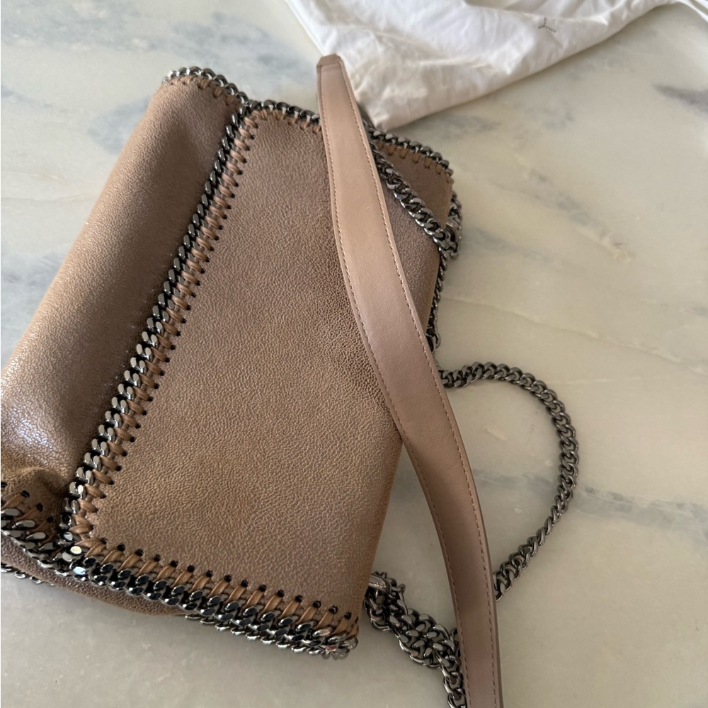 Stella McCartney Tan Clutch with Chain Trim - Picture 3 of 9